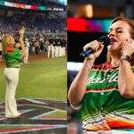 Gina Ulmos de “El Show de Enrique Santos” de iHeart Radio,  Deslumbra en el Estadio de los Marlins y es Reconocida en el Mes de la Herencia Hispana